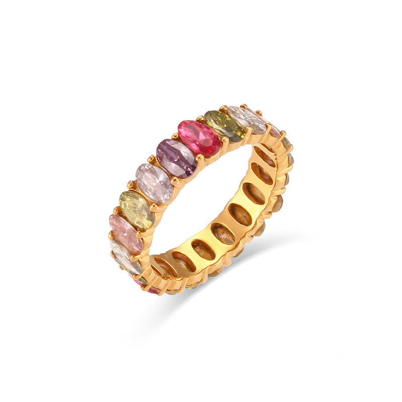 Antoinette Gold Ring with Diamond Simulant