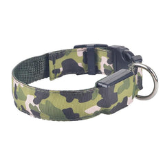 LED Glow Camouflage Dog Collar - Durable Pet Accessory