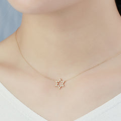 Jewelry Hexagon Star Necklace Clavicle Chain