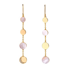 Silver Shell Moon Asymmetric Tassel Ear Hook