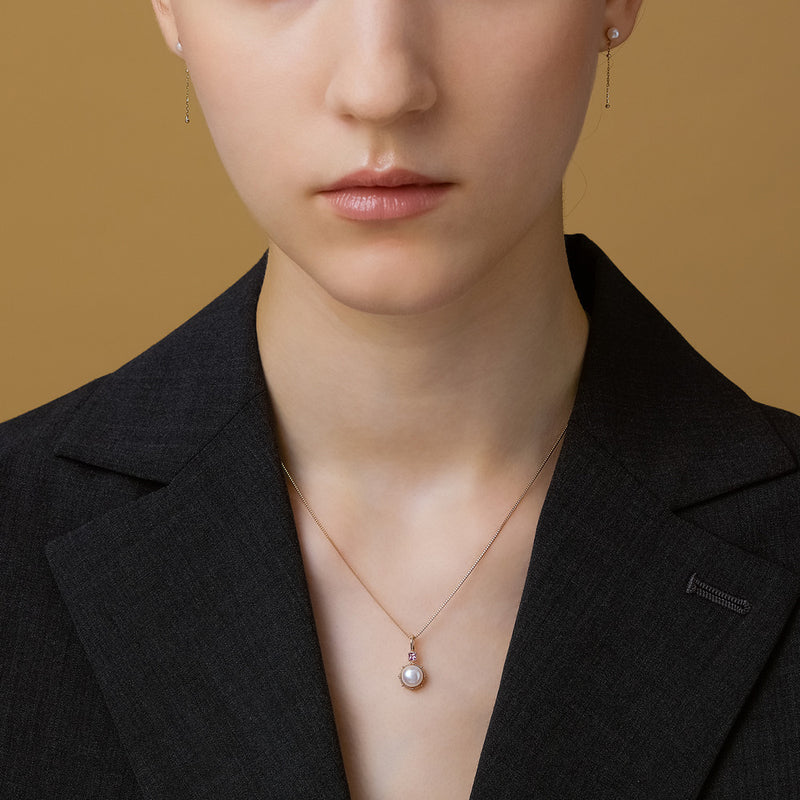 Small Silver Plated 14K Gold Amethyst Bread Pearl Earrings