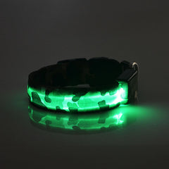 LED Glow Camouflage Dog Collar - Durable Pet Accessory
